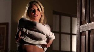 European Babe Stripping With Clothes Ripped In Seductive Striptease Scene