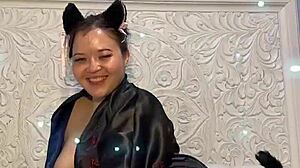 kitty getting dressed for photoshoot