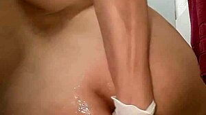 after pounding the slut, she fists her big ass wide open