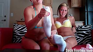 your pantyhose mistress decides to tease with fishnet feet today