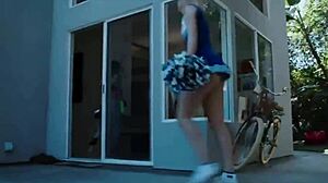 I watch these lesbian cheerleaders kiss passionately, diving into each other's pussies with tongues.