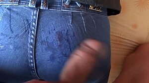 enjoying the maid's ass while wife watches me masturbate