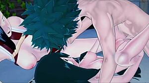 DEKU FUCKS MOMO AND TSUYU IN HOT THREESOME! MY HERO HENTAI CREAMPIE DOGGYSTYLE ACTION!