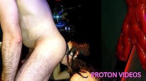 Skinny brunette enjoys a special treat