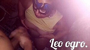 Chubby Portuguese BBW sucks big tits and ass