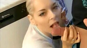 Blonde Slut Gives Blowjob!