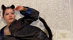 kitty getting dressed for photoshoot