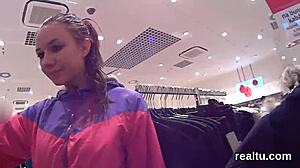 Bold Czech teen seduced in supermarket, clothes ripped for hardcore POV pounding.