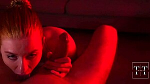 Massage evolves into intense blowjob with monster cock