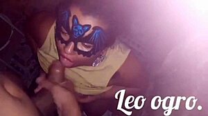 Chubby Portuguese BBW sucks big tits and ass