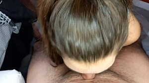 My latin aunt gives the best blowjob ever, sucking deep with passion.