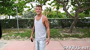 Lusty blowjob with a sexy gay in a competition. Bareback fucking game contest 😈