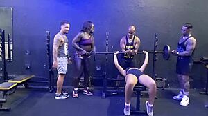 Friends fuck three guys at gym?