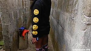 The uncompleted building that girls are living naked and fucked anybody that passed in the local bush