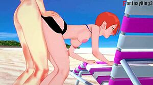 Gwen Tennyson bikini sex on public beach