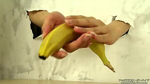 Japanese Hand Crush Fetish on Banana