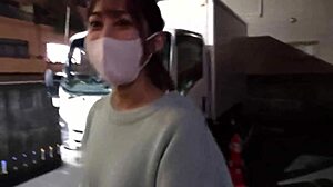 This Japanese babe rides hard in cowgirl and gets a huge cumshot! 😍