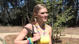 Blonde Girl Starts Her Exciting Journey Adventure