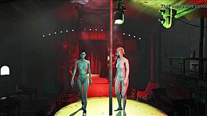 Detailed Brunette in Pantyhose Outfit from Fallout 4 Hentai Outdoors