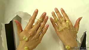 Japanese Hand Crush Fetish on Banana