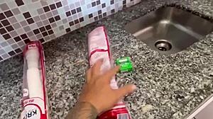 The neighbor called me to fix her sink, and I fucked her hard with my hose