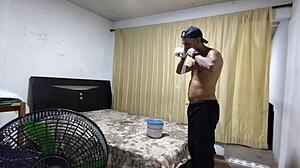 Unfaithful Wife Fucks Husband's Friend Hard While Cuckold Works At Home!