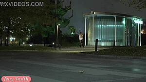 Jeny Smith's pussy visible in transparent tights!