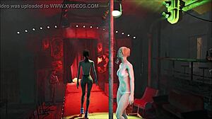 Detailed Brunette in Pantyhose Outfit from Fallout 4 Hentai Outdoors