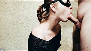 my blonde teen roommate gets a blowjob in our homemade spot