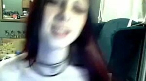 Miss Liz Vicious Performs Intense Goth Webcam Dildo Show with Pink Toy and Pussy Play