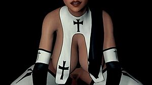 just saw this naughty nun riding an anal dildo in 3d hentai.