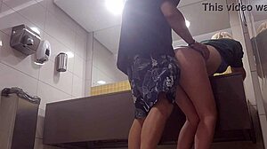 Couple Caught Fucking In Public Toilets With Pussy Exposed