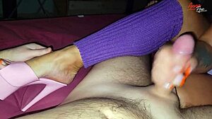 Curvy Mature Housewife in Yoga Heels Enjoys Homemade Taboo Fun When Her Stepson Cums Profusely on Her Big Ass and Feet