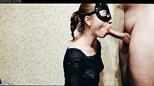 my blonde teen roommate gets a blowjob in our homemade spot