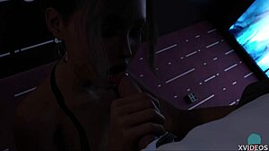 Intriguing roleplay blowjob in cinema with petite girl