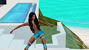 Pretty Amelie Dubon Masturbates In Gift Costume Under Christmas Tree