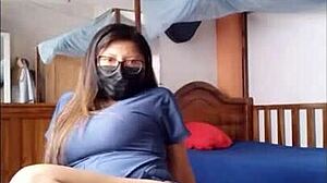 Dirty old nurse skips work to make homemade porn