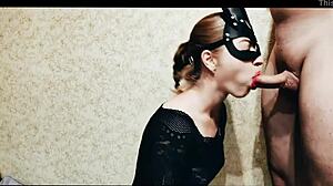 my blonde teen roommate gets a blowjob in our homemade spot