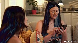 Girlfriends turn cyber sex game into real lesbian action