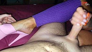 Curvy Mature Housewife in Yoga Heels Enjoys Homemade Taboo Fun When Her Stepson Cums Profusely on Her Big Ass and Feet