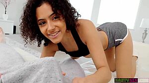 Dani Diaz rides stepbro's big cock in cowgirl position