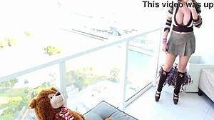 Angelina Castro Rides Her Teddy Bear!