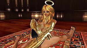 Animated bootjob blowjob pov cfnm - angel in crotch high boots