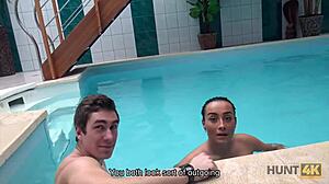 Poor cuckold watches rich guy fuck his teen girlfriend for cash 😈