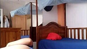 Dirty old nurse skips work to make homemade porn