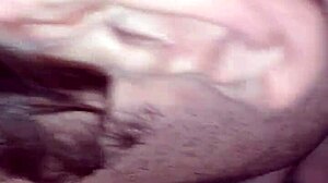 Milf cums hard on guy's face during pussy licking