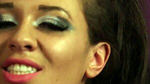 Hot model gulps cum shot on her face