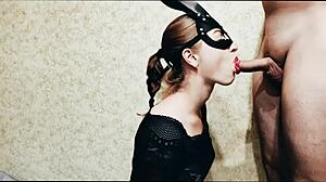 my blonde teen roommate gets a blowjob in our homemade spot