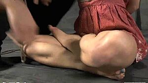 Gagged European Beauty Feels Intense Pleasure From Clamped Nipples. She Enjoys Rough Fucking, Sucking, And Spanking In Hardcore BDSM.