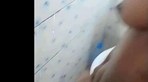 Cyndy blackslave takes a shower under master maledom bdsm control with ebony tits